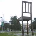 Near the UN building, there's a giant chair with a broken leg, Nosher in Geneva, Switzerland - 17th March 2002