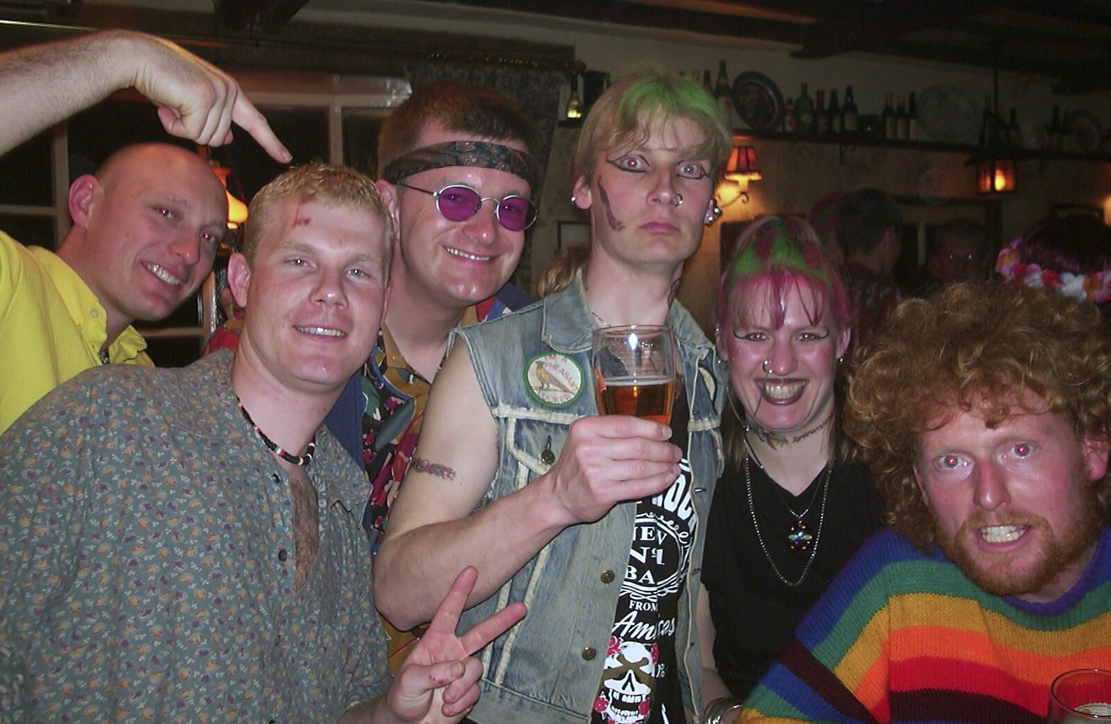 Sue and DH's 30th and 40th Party, The Swan, Suffolk - 18th March 2002: Nosher joins in with the gang