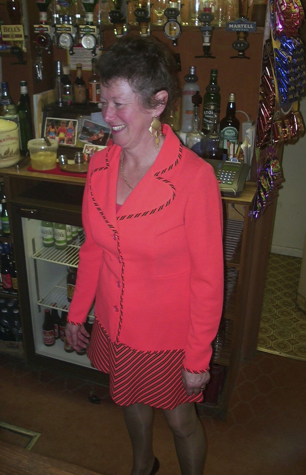 Sue and DH's 30th and 40th Party, The Swan, Suffolk - 18th March 2002: Sylvia in a funky dress suit