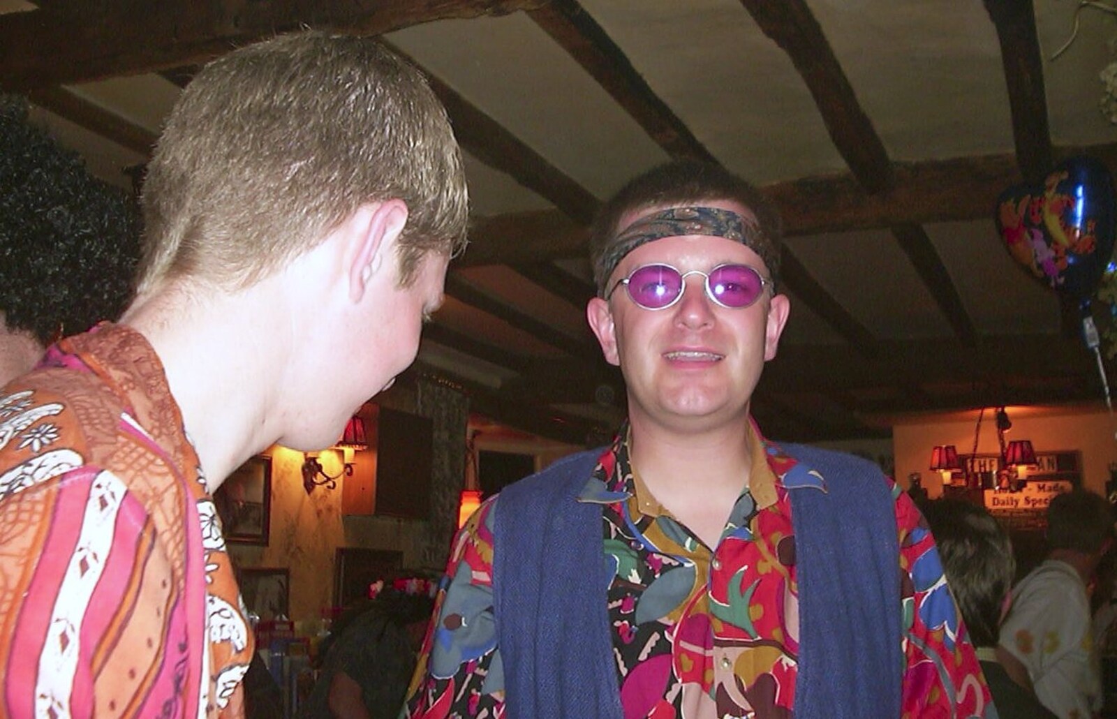 Nosher and the purple 'John Lennon' shades from Sue and DH's 30th and 40th Party, The Swan, Suffolk - 18th March 2002