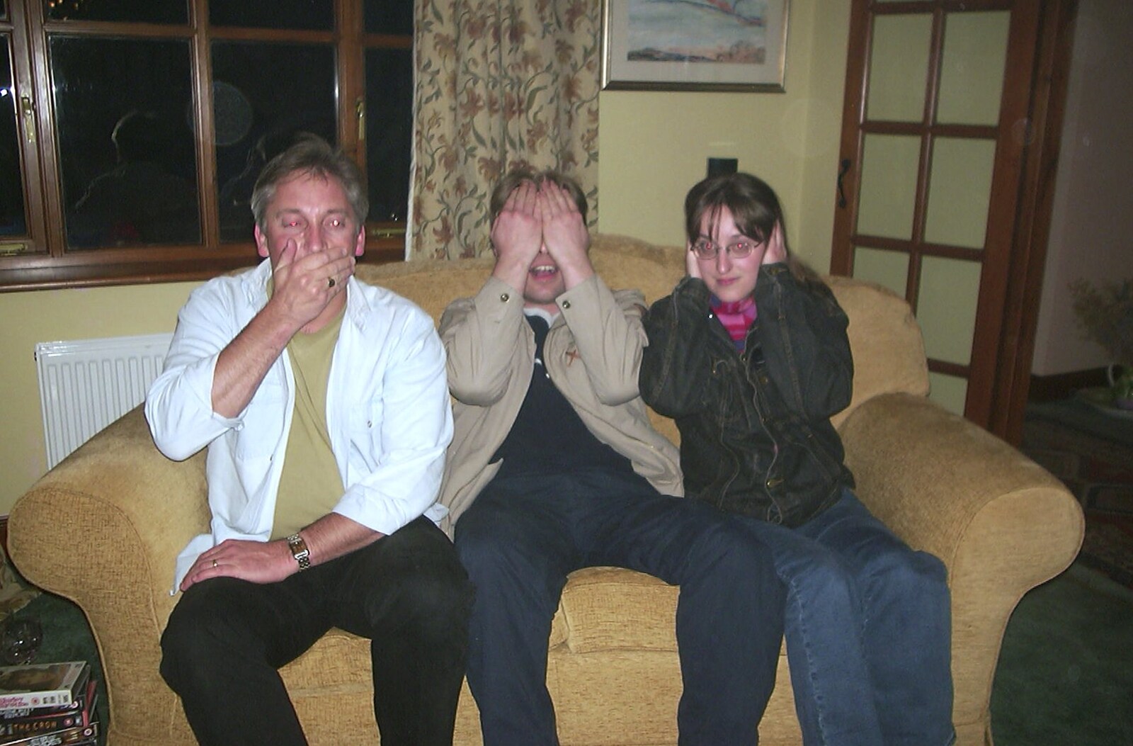 The three wise monkeys from Suey's Actual Birthday, Thorndon, Suffolk - 2nd April 2002