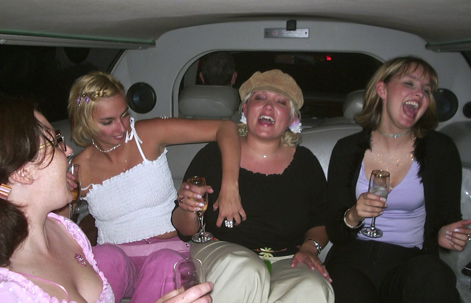 More back-of-the-limo hilarity from 3G Lab's Carwash Nightclub by Limo, London - 27th April 2002