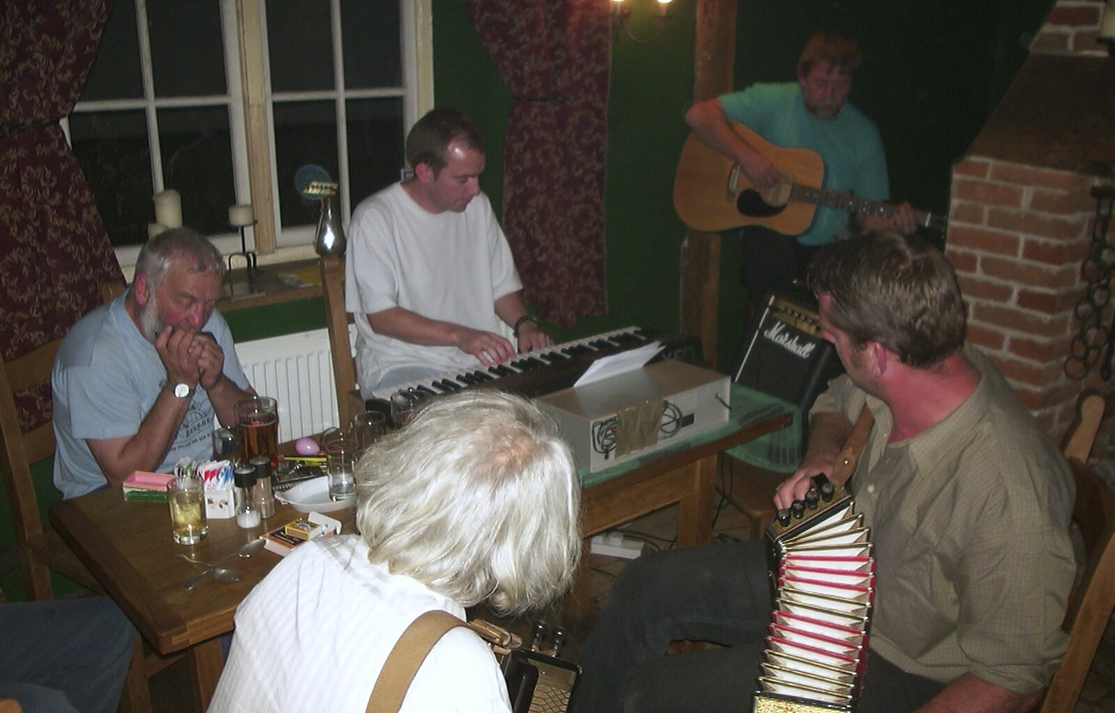 Folk night - with added keyboards from The BSCC at Laxfield and Hoxne, Suffolk - 2nd May 2002