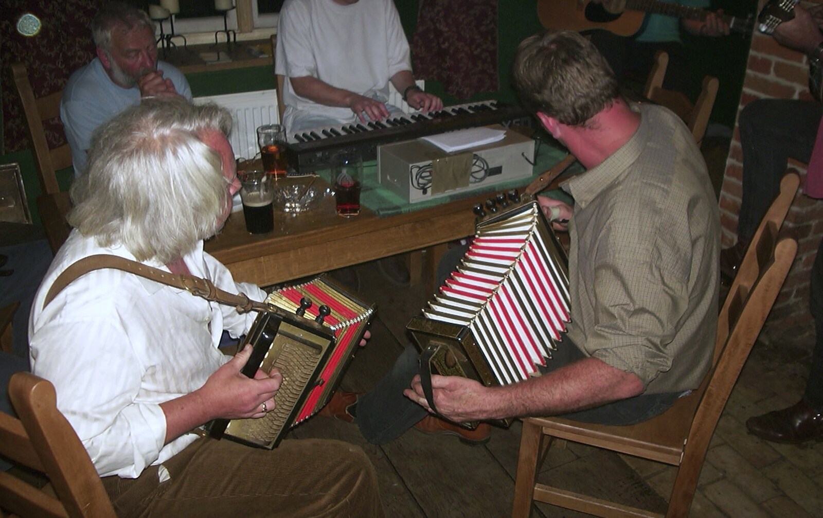 Double accordions in action from The BSCC at Laxfield and Hoxne, Suffolk - 2nd May 2002