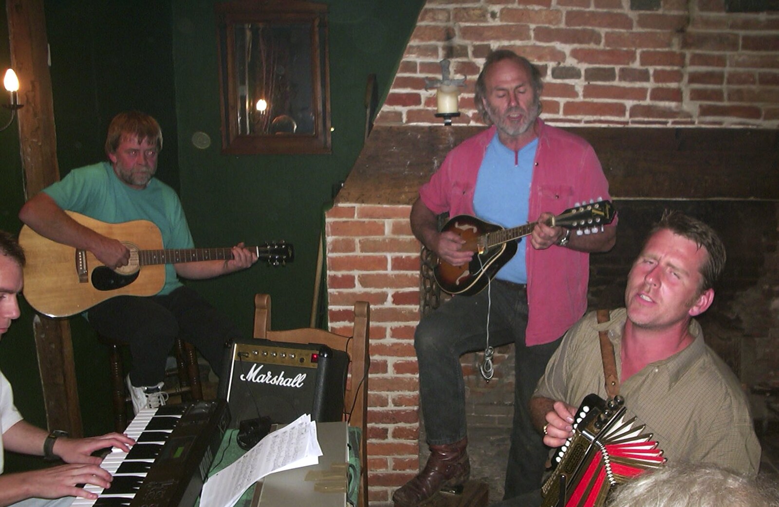 Guitar, mandolin and squeezebox from The BSCC at Laxfield and Hoxne, Suffolk - 2nd May 2002
