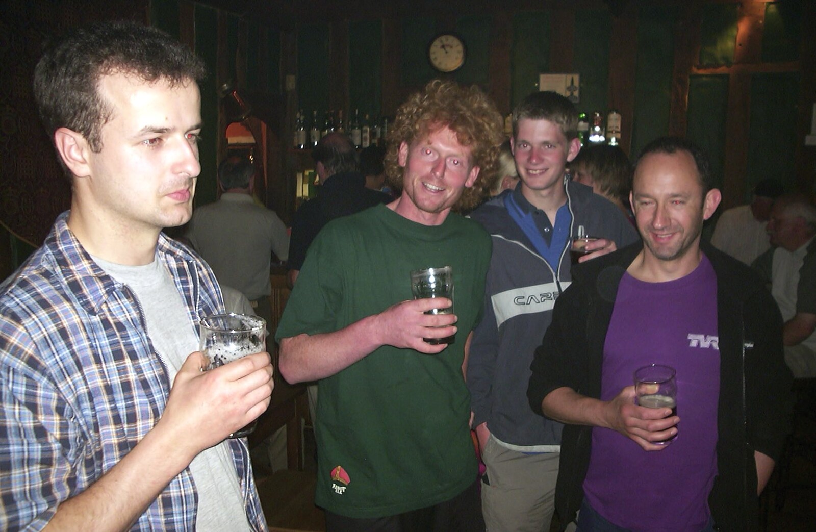 Czech George, Wavy, The Boy Phil and DH from The BSCC at Laxfield and Hoxne, Suffolk - 2nd May 2002