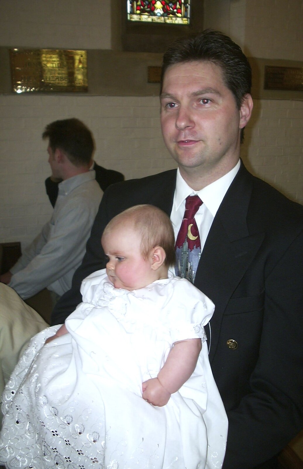 Sean and Sydney from Sydney's Christening, Hordle, Hampshire - 4th May 2002