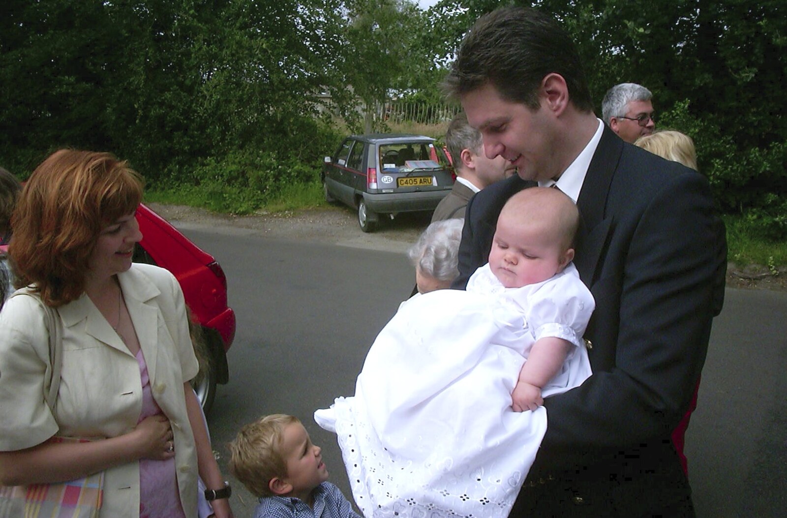 Sean and Syd again from Sydney's Christening, Hordle, Hampshire - 4th May 2002