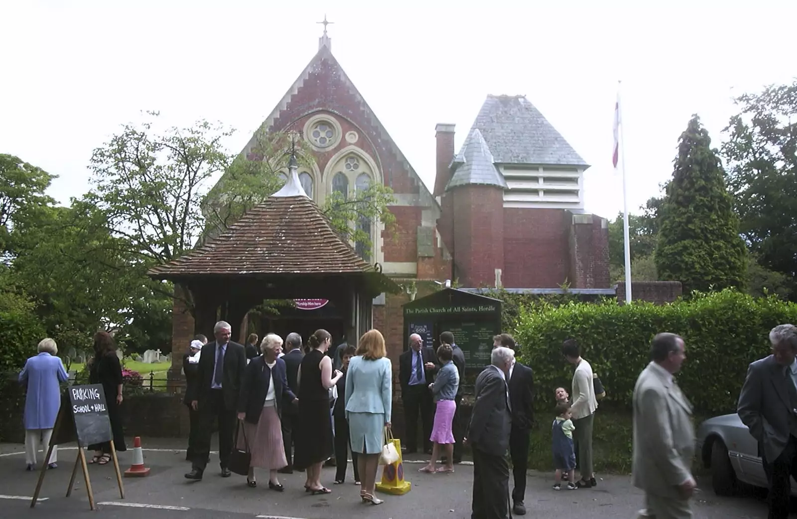 Outside All Saints, in Hordle, from Sydney's Christening, Hordle, Hampshire - 4th May 2002