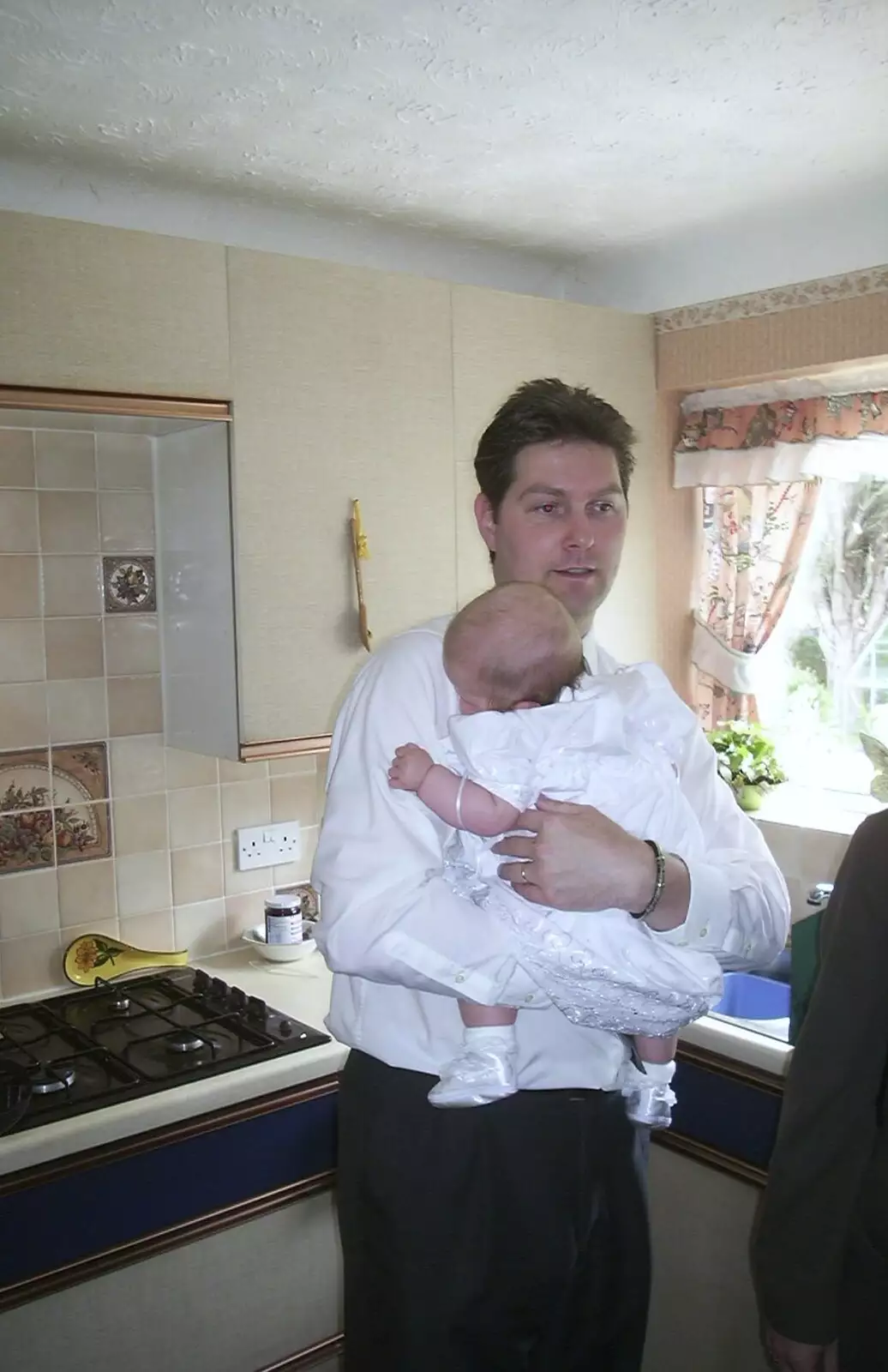 Sean in the kitchen, from Sydney's Christening, Hordle, Hampshire - 4th May 2002