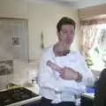 Sean in the kitchen, Sydney's Christening, Hordle, Hampshire - 4th May 2002