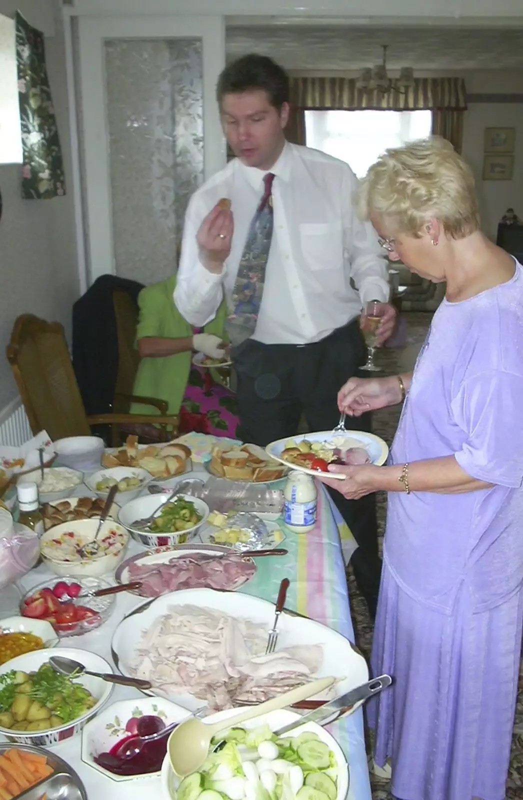 Sean and his mum, from Sydney's Christening, Hordle, Hampshire - 4th May 2002