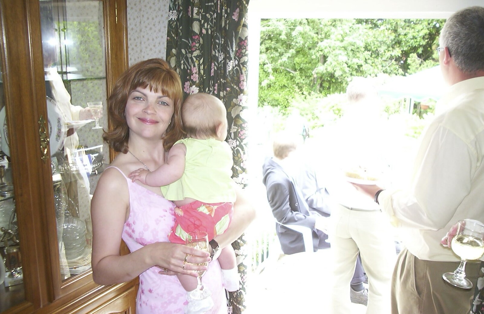 Michelle smiles from Sydney's Christening, Hordle, Hampshire - 4th May 2002