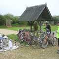 Bikes at the ready, The BSCC Bike Ride, Shefford, Bedford - 11th May 2002