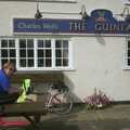 Marc sits outside The Guinea, The BSCC Bike Ride, Shefford, Bedford - 11th May 2002