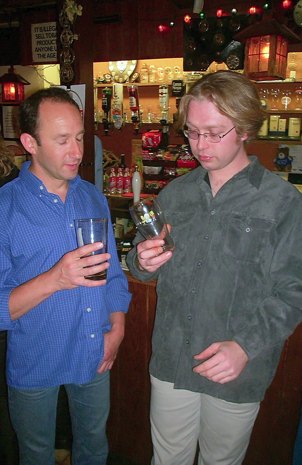 Jenny's 50th at The Swan Inn, Brome, Suffolk - 14th May 2002: Marc looks glumly at his empty glass
