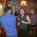 Suey looks over, Jenny's 50th at The Swan Inn, Brome, Suffolk - 14th May 2002