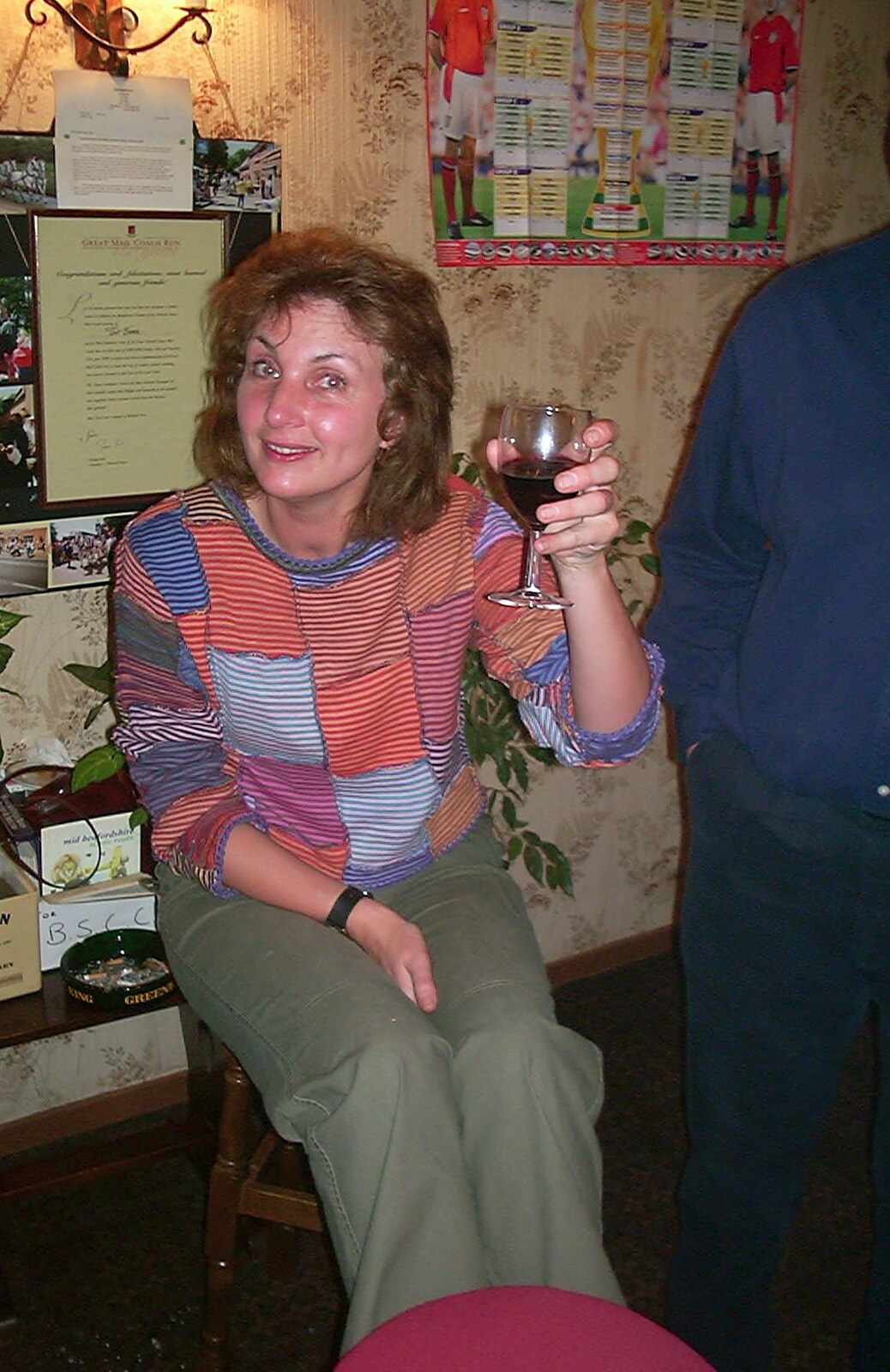 Jenny's 50th at The Swan Inn, Brome, Suffolk - 14th May 2002: Anne raises a glass