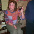 Anne raises a glass, Jenny's 50th at The Swan Inn, Brome, Suffolk - 14th May 2002