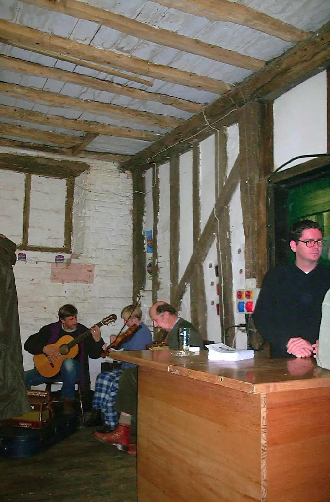 The band in the corner, from The Hoxne Beer Festival, Suffolk - 20th May 2002