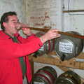 The yard of ale is started, The Hoxne Beer Festival, Suffolk - 20th May 2002