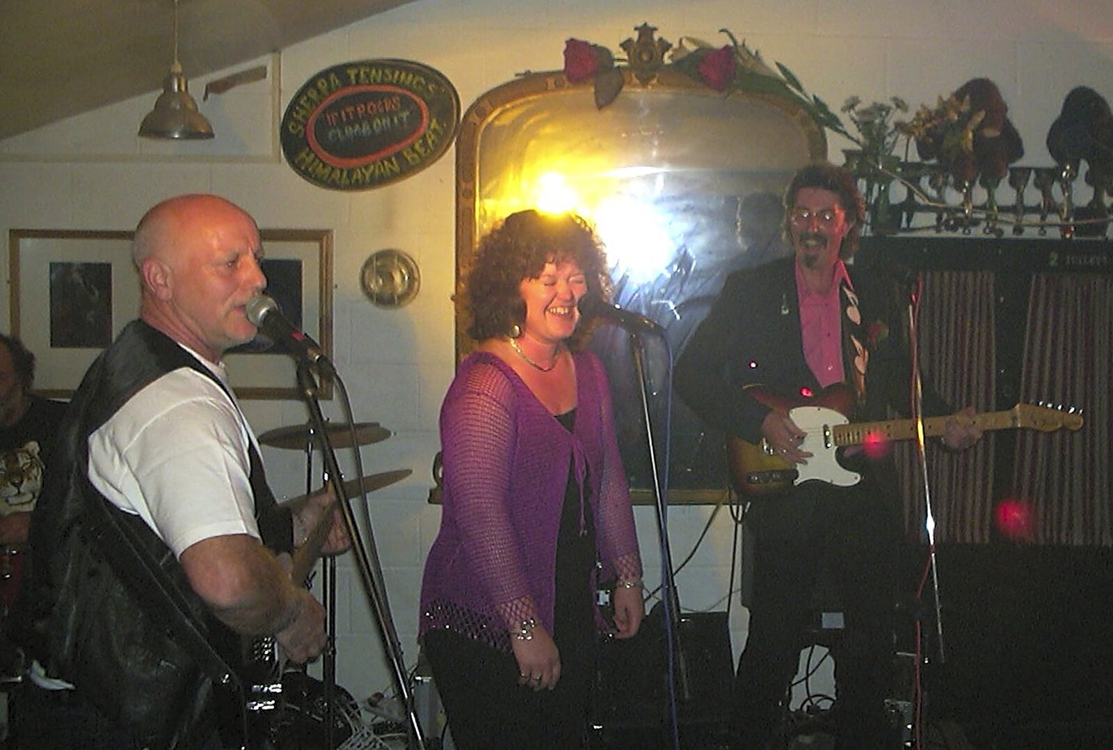 Jo giggles about something from The BBs at the Cider Shed, Banham, Norfolk - 24th May 2002