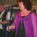Jo looks serious for a moment, The BBs at the Cider Shed, Banham, Norfolk - 24th May 2002