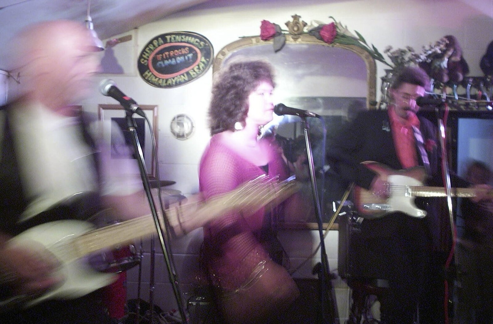 Blurry band action from The BBs at the Cider Shed, Banham, Norfolk - 24th May 2002