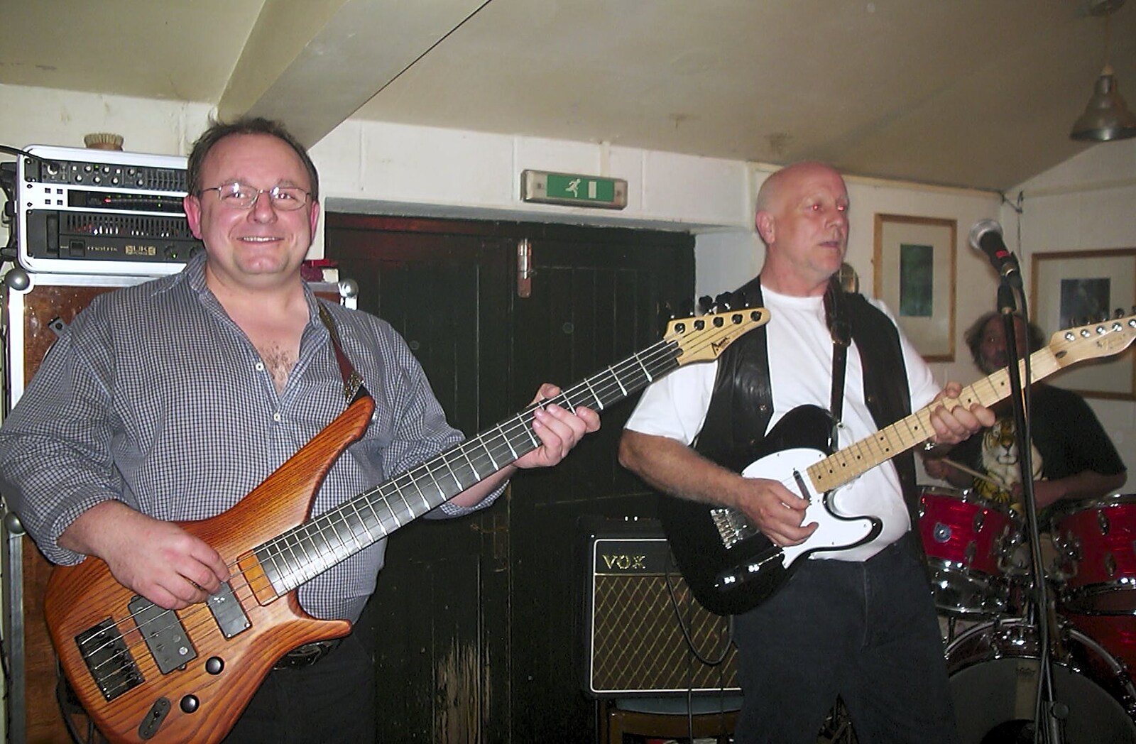 Newmarket Mark on bass from The BBs at the Cider Shed, Banham, Norfolk - 24th May 2002
