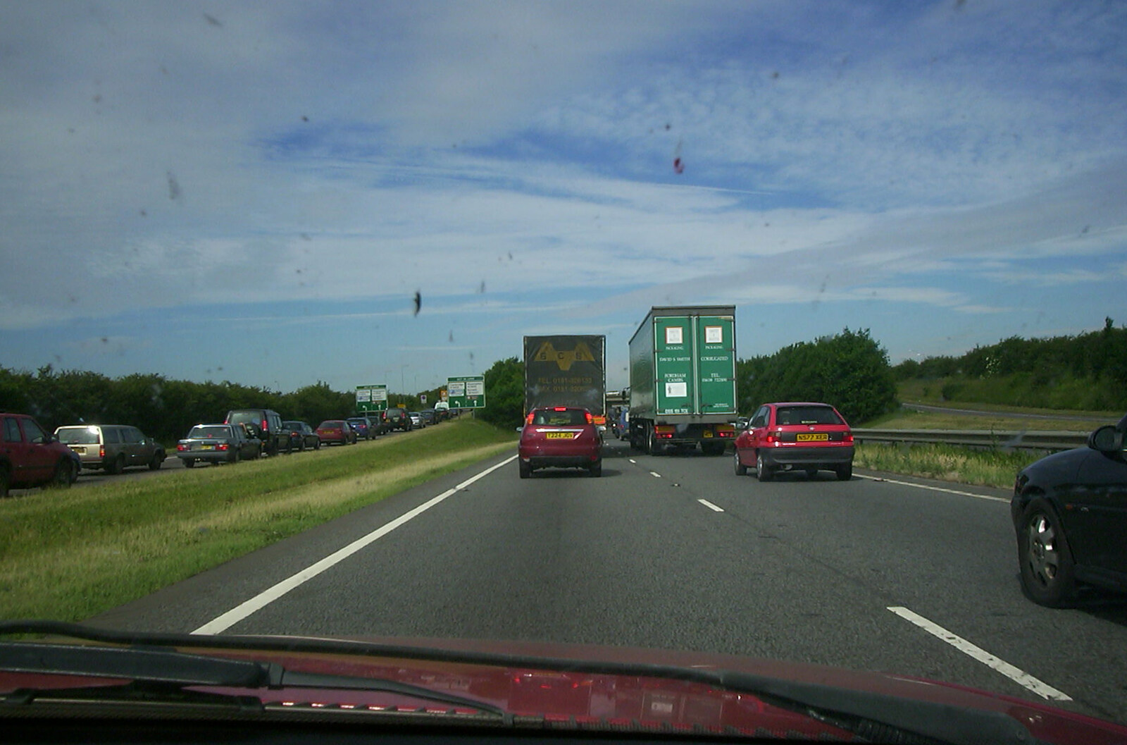 Spammy's Barbeque and A Summer Miscellany - 1st June 2002: The A14 is hosed at the Newmarket Road exit near Cambridge