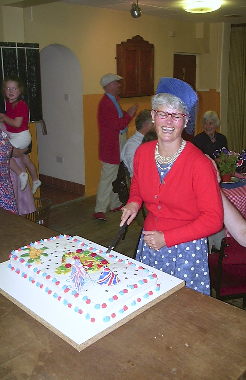 It's time for cake cutting from Golden Jubilee Celebrations, The Village Hall, Brome, Suffolk - 4th June 2002