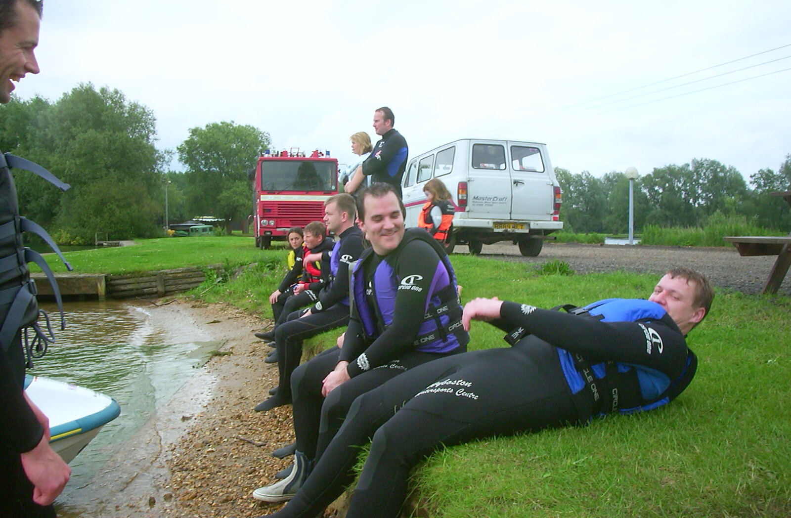 3G Lab Watersports Fun Day, Wyboston, Bedfordshire - 8th June 2002: Adrian has a lie down