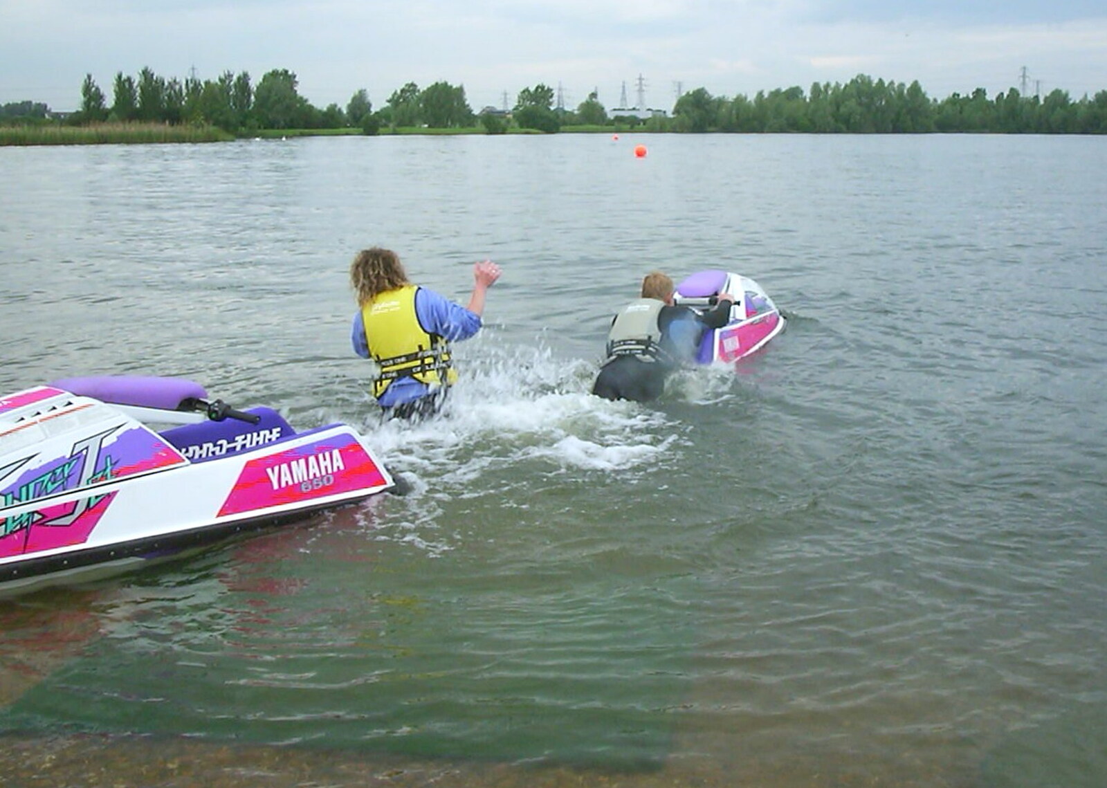 Steve roars off on a jet ski from 3G Lab Watersports Fun Day, Wyboston, Bedfordshire - 8th June 2002