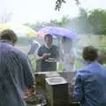 Ian and Lorraine swing by for food, A Rainy Barbeque at the Swan Inn, Brome, Suffolk - 15th June 2002