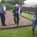 Alan and Bomber Langdon play Petanque, A Rainy Barbeque at the Swan Inn, Brome, Suffolk - 15th June 2002