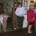 Colin does some indoor bowls, A Rainy Barbeque at the Swan Inn, Brome, Suffolk - 15th June 2002