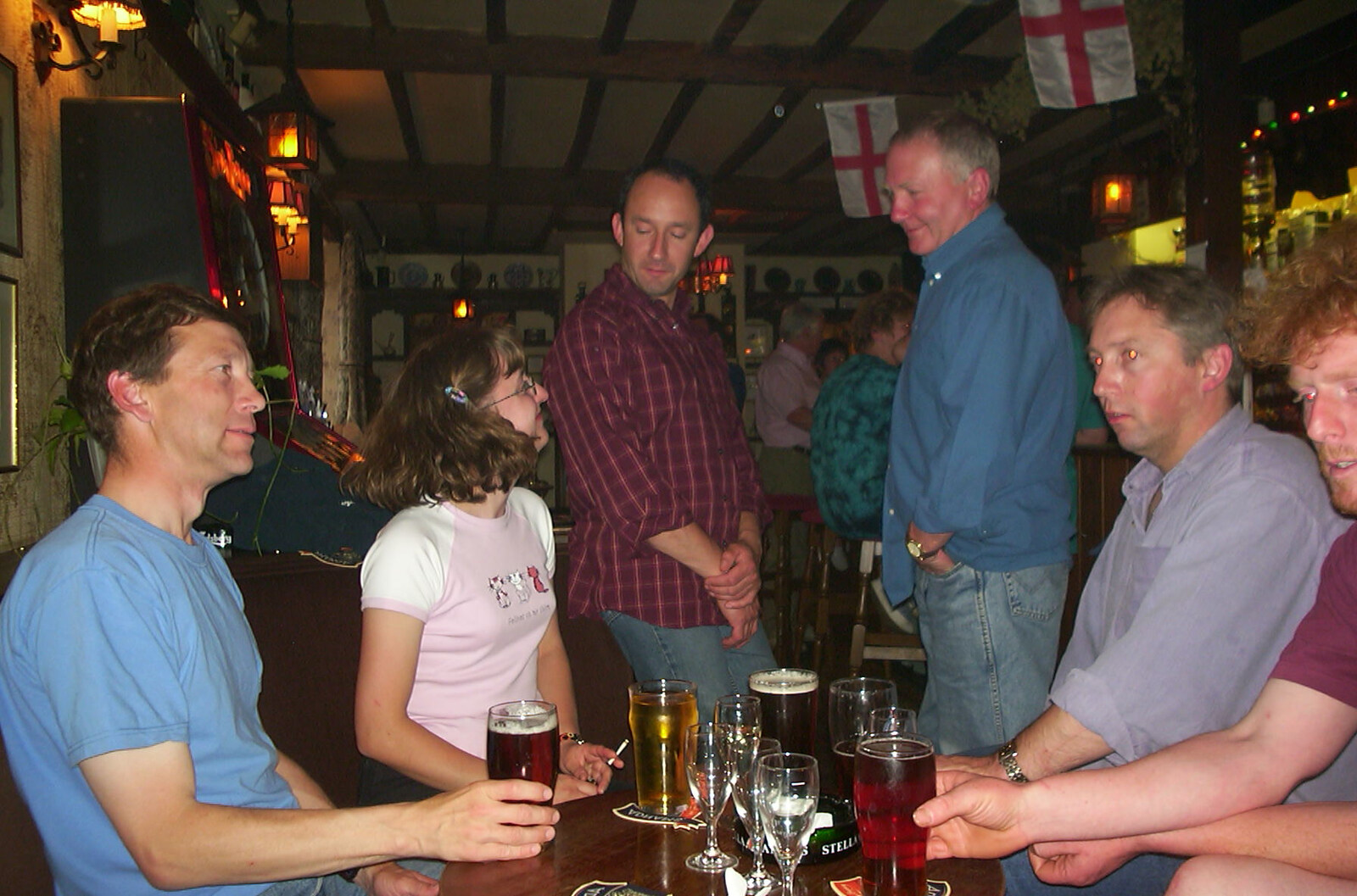A Rainy Barbeque at the Swan Inn, Brome, Suffolk - 15th June 2002: The gang