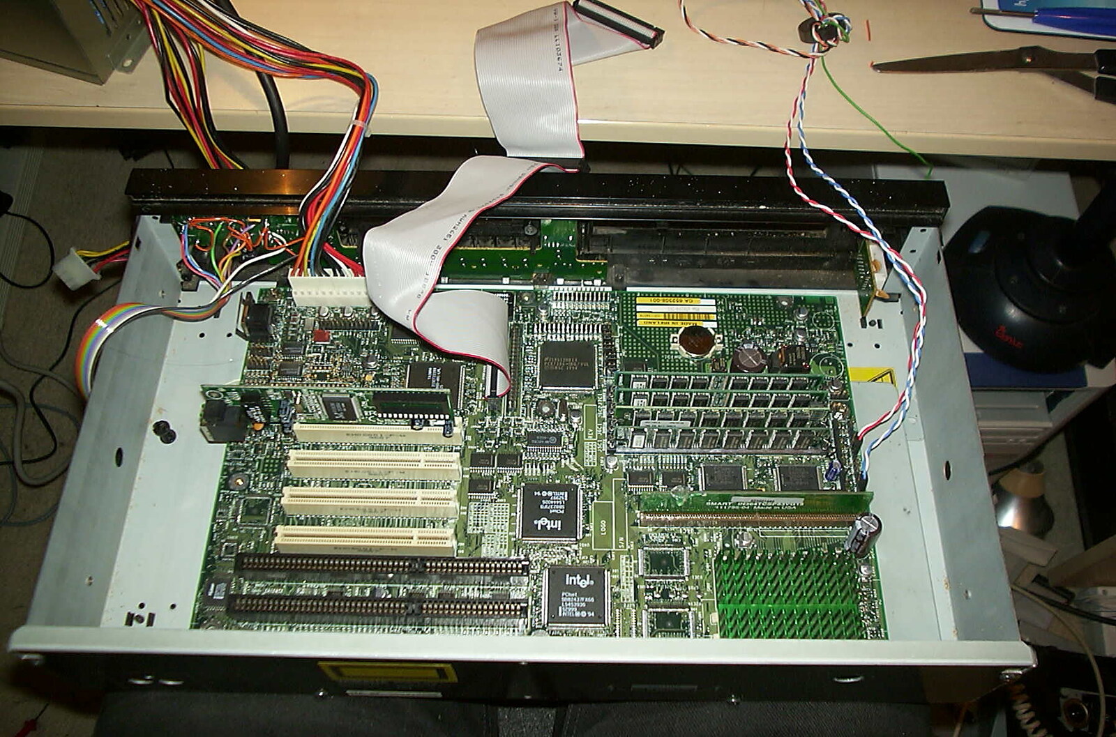 A motherboard is installed in a CD player from A Hard-Drive Clock and Other Projects, Brome, Suffolk - 28th June 2002