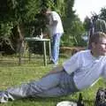 Bill on the grass, DH's BSCC Barbeque, The Old Post Office, Brome, Suffolk - 7th July 2002