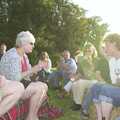 Conversation in the evening sun, DH's BSCC Barbeque, The Old Post Office, Brome, Suffolk - 7th July 2002
