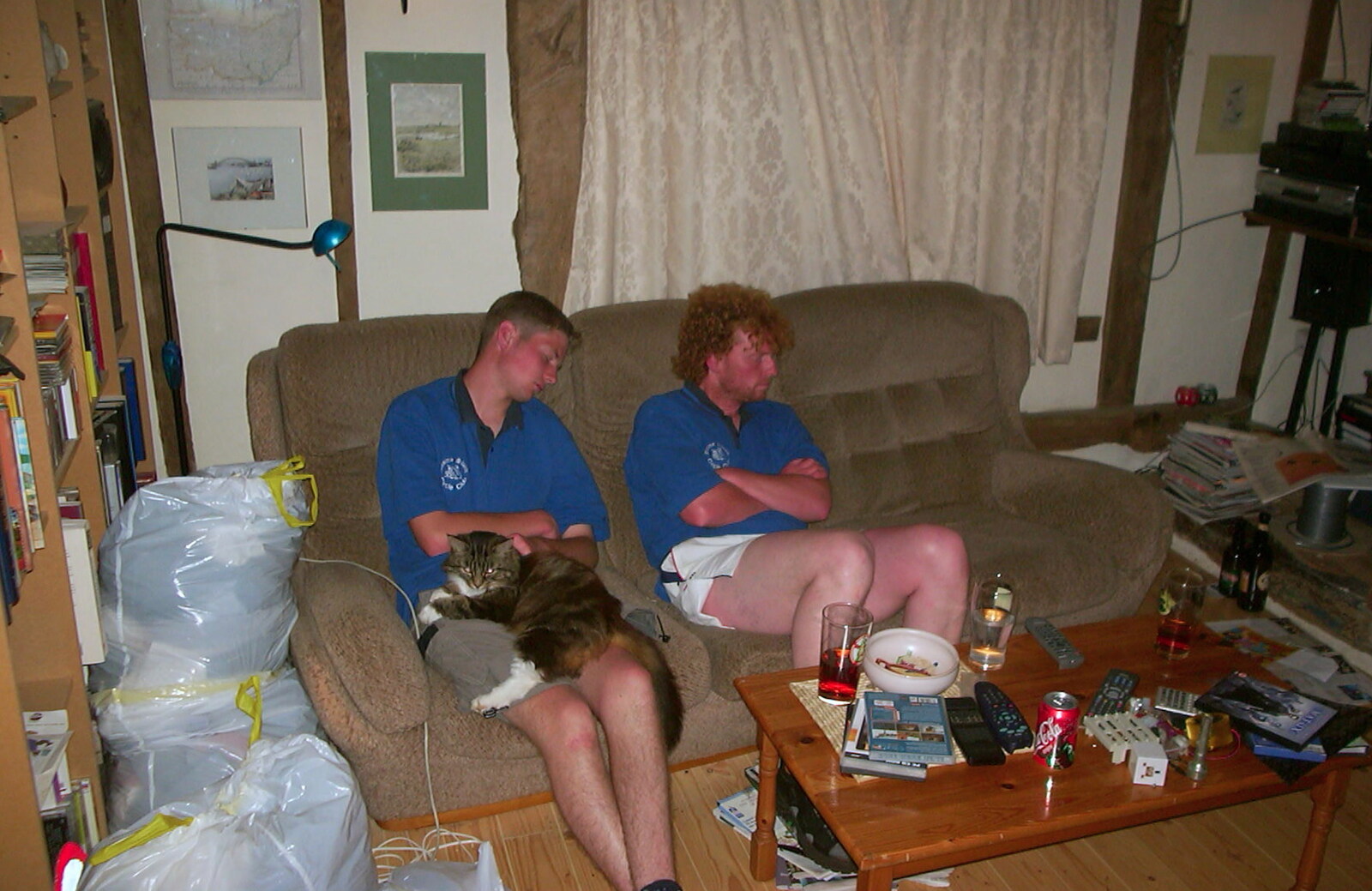 The Boy Phil and Wavy have a sleep from Radio 1's One Big Sunday, Chantry Park, Ipswich - 14th July 2002