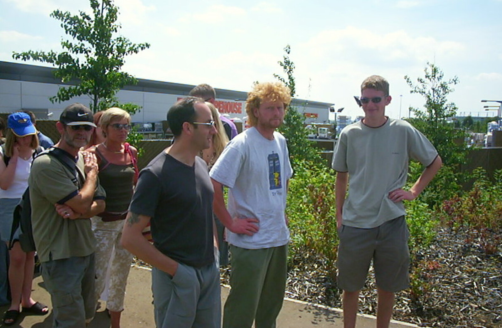 DH, Wavy and The Boy Phil in the queue from Radio 1's One Big Sunday, Chantry Park, Ipswich - 14th July 2002
