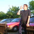 Phillip slurps up some beer outside the White Horse, BSCC Rides, Petanque at the Swan and July Miscellany - 21st July 2002
