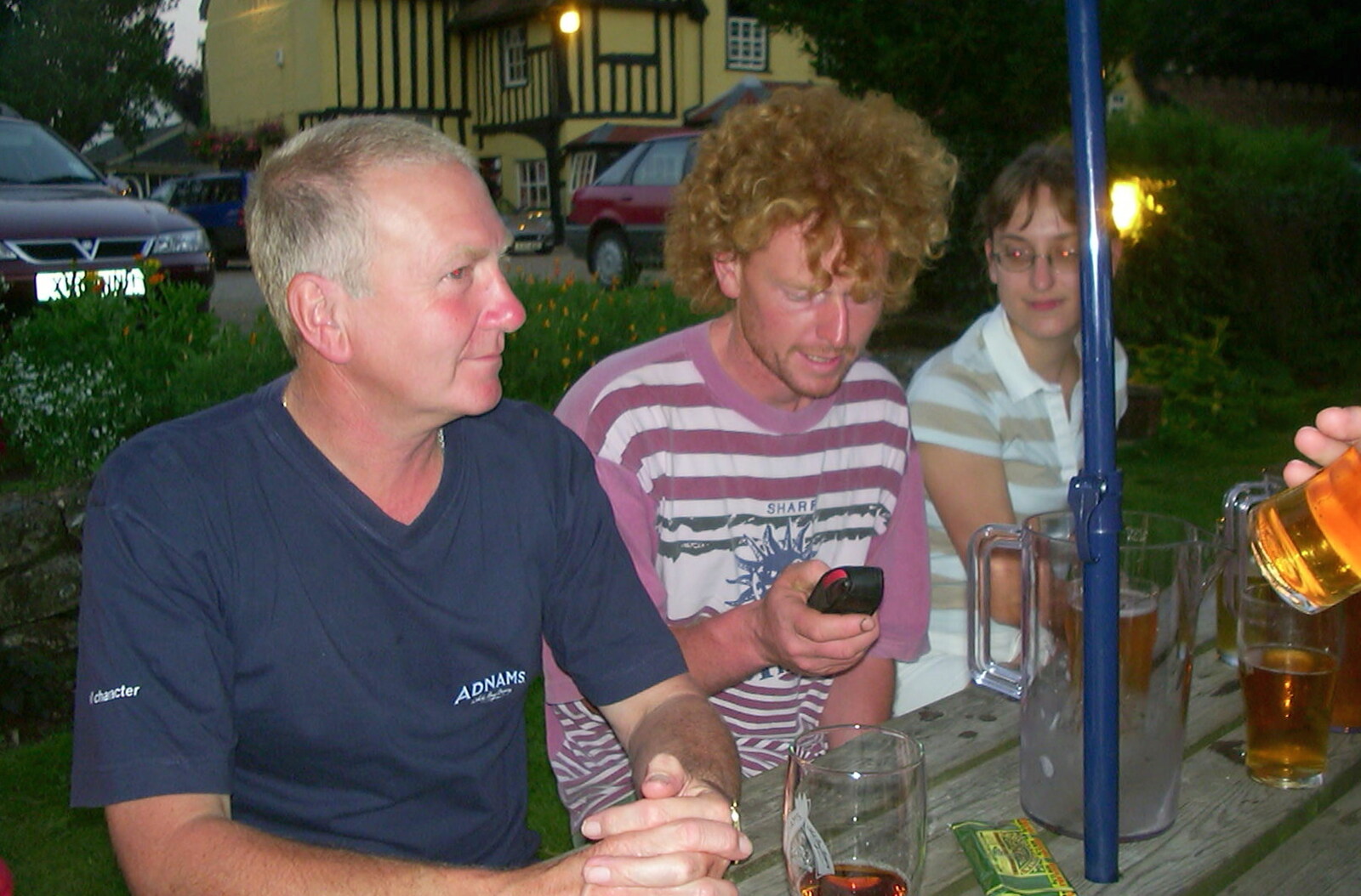 John Willy, Wavy and Suey outside the Hoxne Swan from BSCC Rides, Petanque at the Swan and July Miscellany - 21st July 2002
