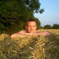 Nosher leans on a bale in the sun, BSCC Rides, Petanque at the Swan and July Miscellany - 21st July 2002