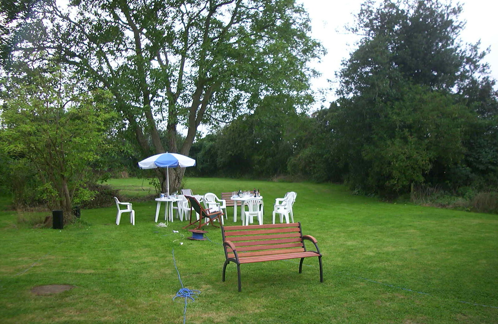 The garden is empty from Nosher's BSCC Barbeque, Brome, Suffolk - 3rd August 2002