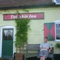 The Boy Phil waits outside the Ship Inn, A BSCC Splinter Group Camping Weekend, Theberton, Suffolk - 11th August 2002