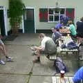 The gang hang around in the Ship's beer garden, A BSCC Splinter Group Camping Weekend, Theberton, Suffolk - 11th August 2002