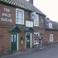 DH cycles past the Jolly Sailor, A BSCC Splinter Group Camping Weekend, Theberton, Suffolk - 11th August 2002