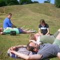 2002 Lounging around on the motte outside Orford castle